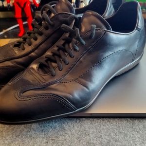 Santoni Black trainers Never worn! Sz9 1/2
